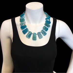 Silver 925 Blue Geode Necklace by Lucas Lameth